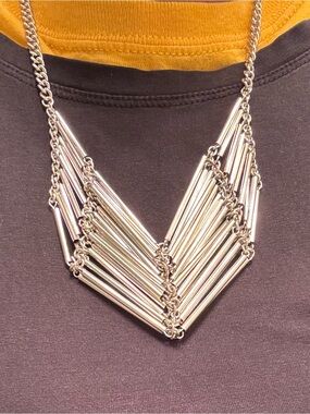 Silver Geometric Statement Necklace - Women Jewelry